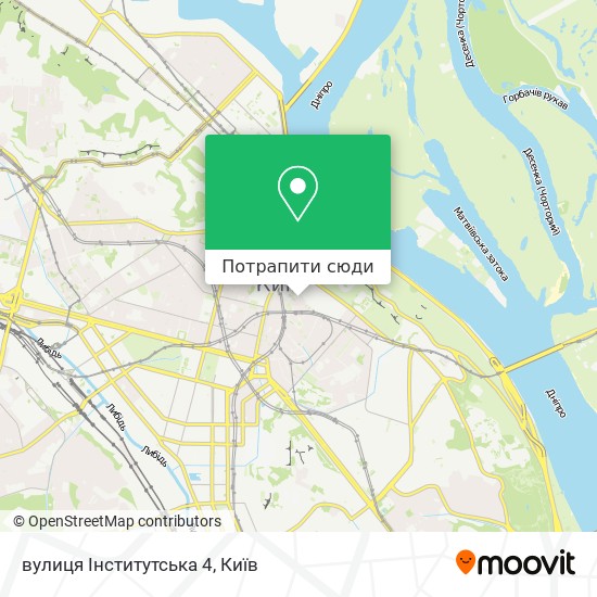 Карта вулиця Інститутська 4