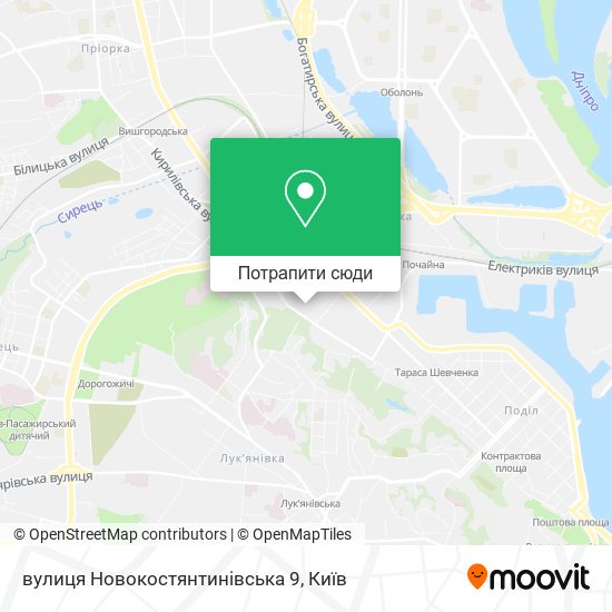 Карта вулиця Новокостянтинівська 9