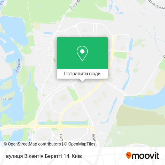 Карта вулиця Вікентія Беретті 14