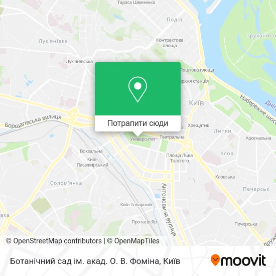 Карта Ботанічний сад ім. акад. О. В. Фоміна