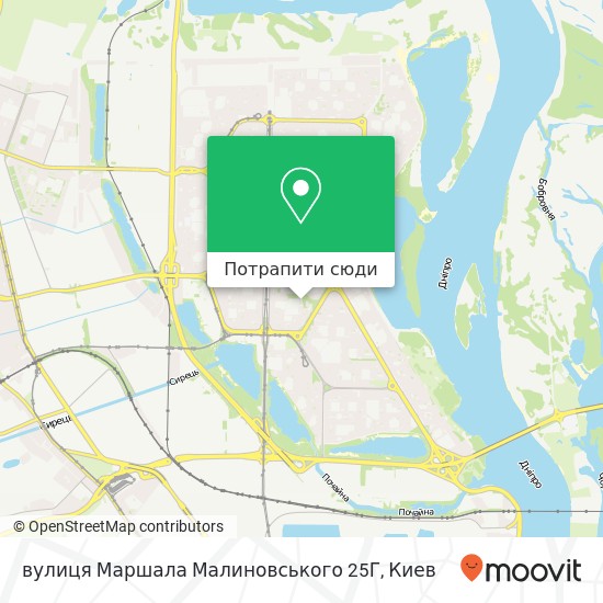 Карта вулиця Маршала Малиновського 25Г