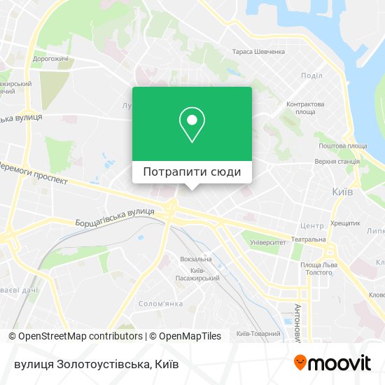 Карта вулиця Золотоустівська