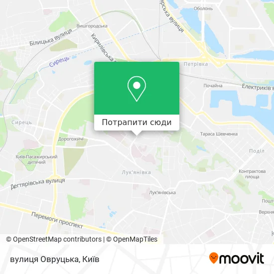 Карта вулиця Овруцька