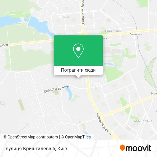 Карта вулиця Кришталева 6