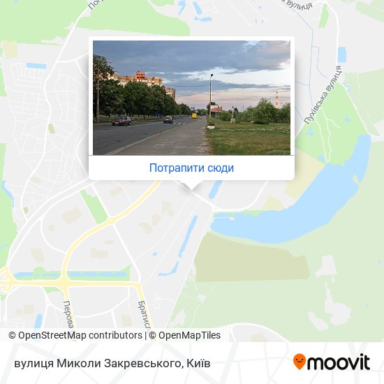 Карта вулиця Миколи Закревського
