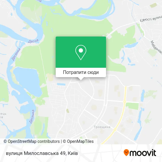 Карта вулиця Милославська 49
