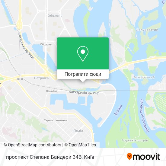Карта проспект Степана Бандери 34В