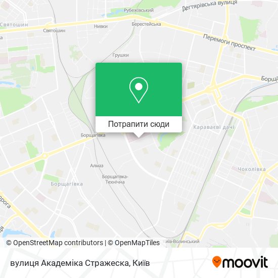 Карта вулиця Академіка Стражеска