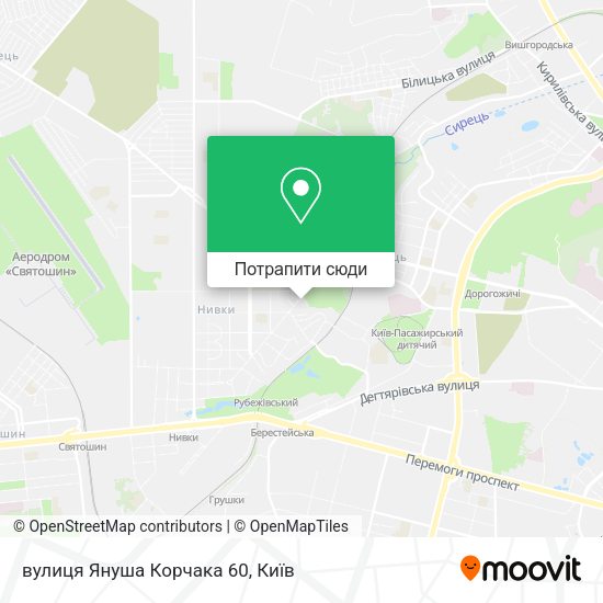 Карта вулиця Януша Корчака 60
