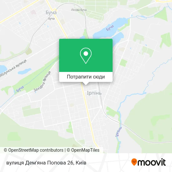 Карта вулиця Дем'яна Попова 26