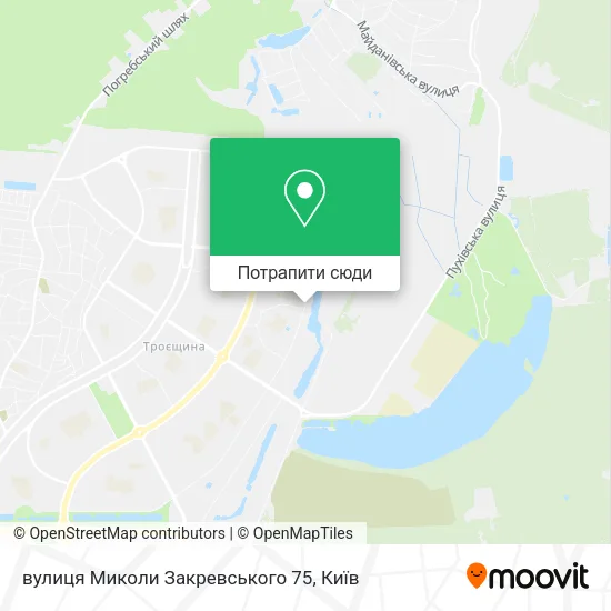 Карта вулиця Миколи Закревського 75