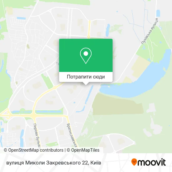 Карта вулиця Миколи Закревського 22