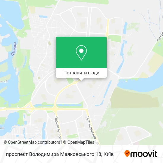 Карта проспект Володимира Маяковського 18