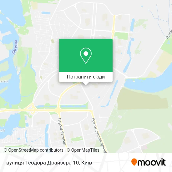 Карта вулиця Теодора Драйзера 10