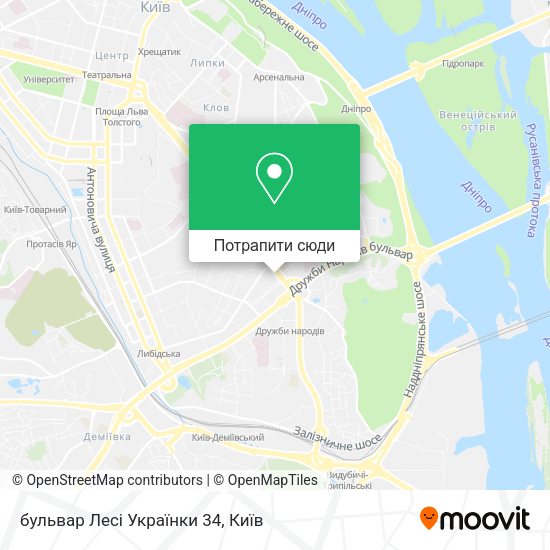 Карта бульвар Лесі Українки 34