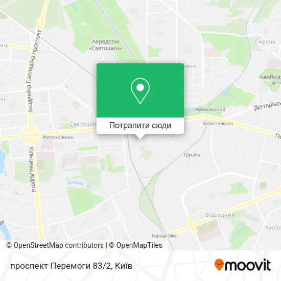 Карта проспект Перемоги 83/2