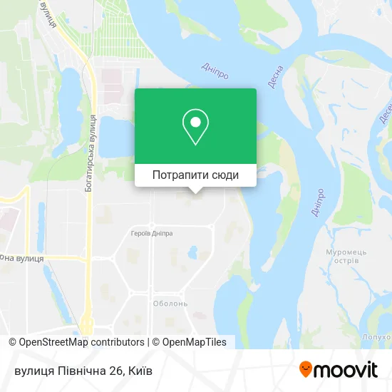 Карта вулиця Північна 26