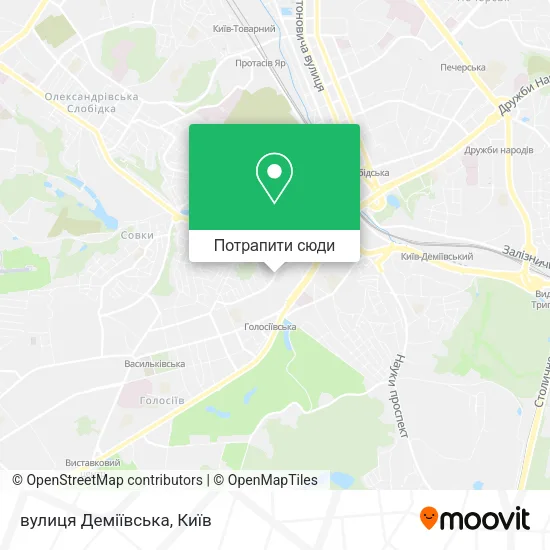 Карта вулиця Деміївська