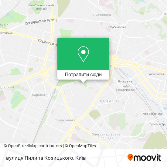 Карта вулиця Пилипа Козицького