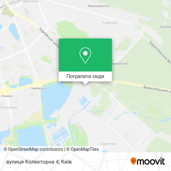 Карта вулиця Колекторна 4