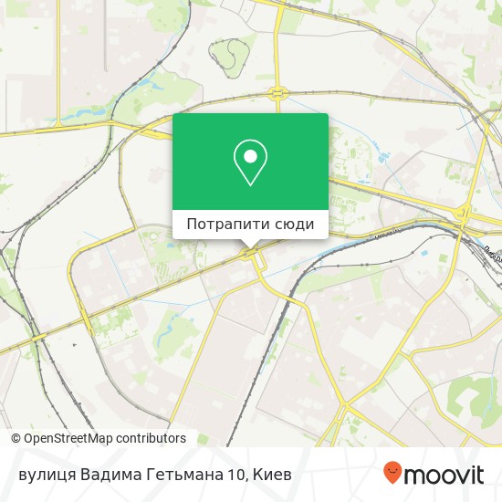Карта вулиця Вадима Гетьмана 10