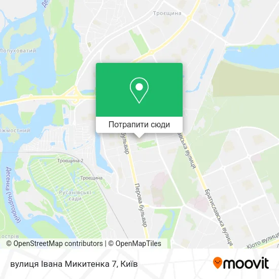 Карта вулиця Івана Микитенка 7