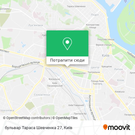 Карта бульвар Тараса Шевченка 27