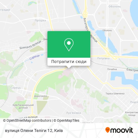 Карта вулиця Олени Теліги 12