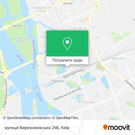 Карта вулиця Березняківська 26Б