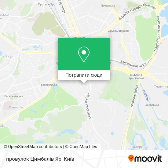 Карта провулок Цимбалів Яр