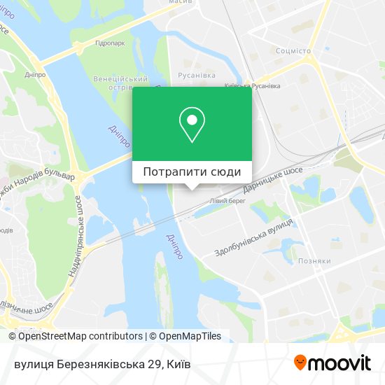 Карта вулиця Березняківська 29