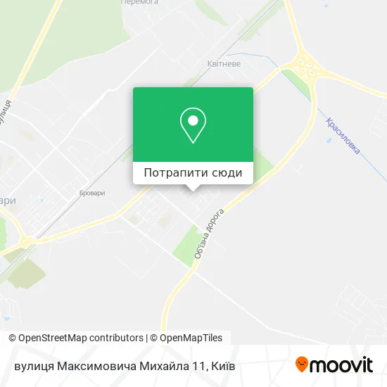 Карта вулиця Максимовича Михайла 11