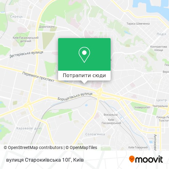 Карта вулиця Старокиївська 10Г