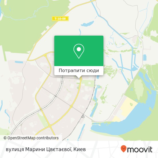 Карта вулиця Марини Цвєтаєвої