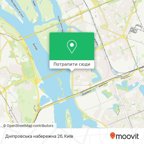 Карта Дніпровська набережна 2б