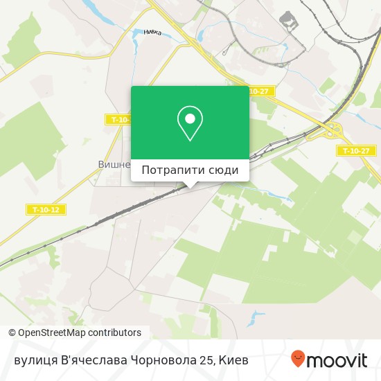 Карта вулиця В'ячеслава Чорновола 25