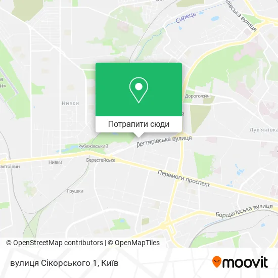 Карта вулиця Сікорського 1