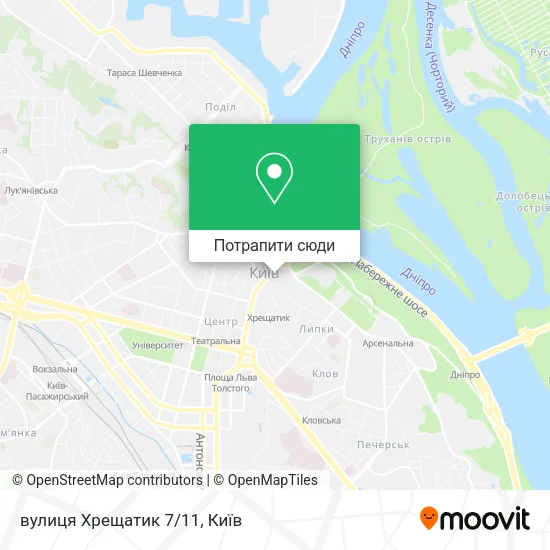 Карта вулиця Хрещатик 7/11