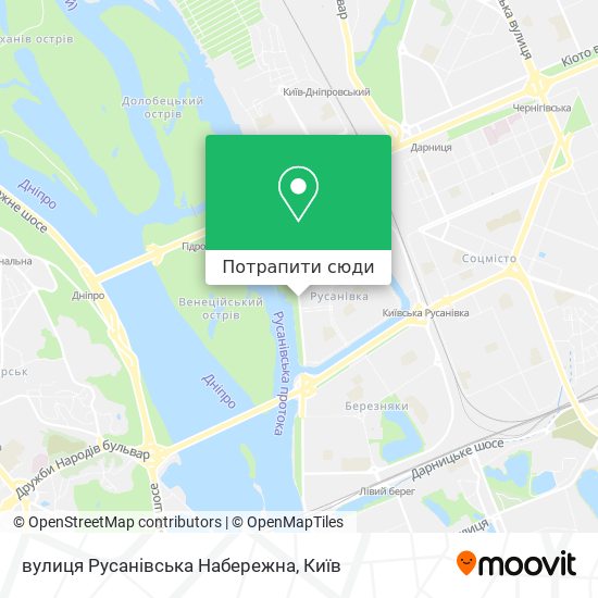 Карта вулиця Русанівська Набережна