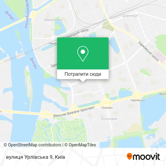 Карта вулиця Урлівська 9