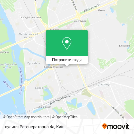 Карта вулиця Регенераторна 4а