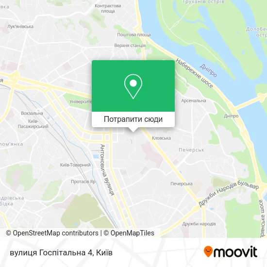 Карта вулиця Госпітальна 4
