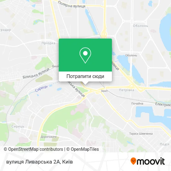 Карта вулиця Ливарська 2А