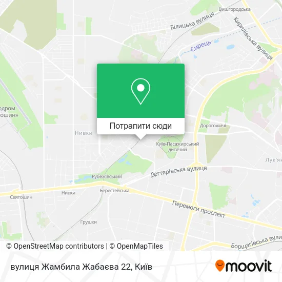 Карта вулиця Жамбила Жабаєва 22