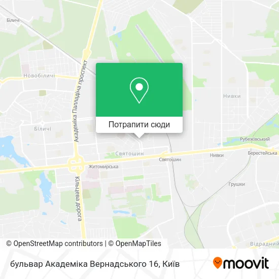 Карта бульвар Академіка Вернадського 16