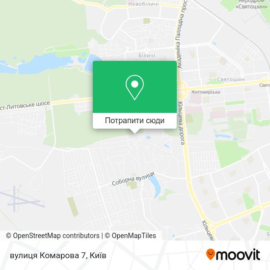Карта вулиця Комарова 7