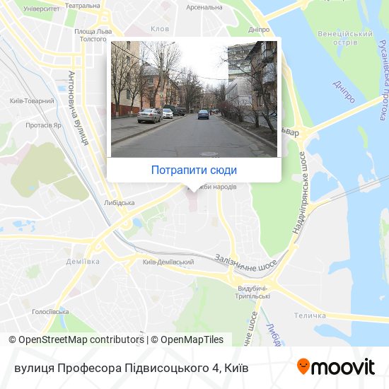 Карта вулиця Професора Підвисоцького 4