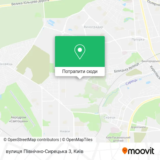 Карта вулиця Північно-Сирецька 3