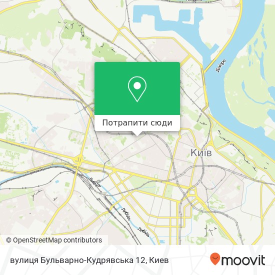 Карта вулиця Бульварно-Кудрявська 12