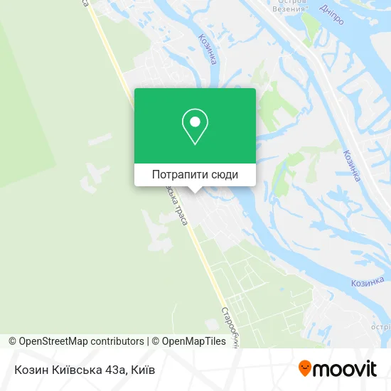 Карта Козин Київська 43а